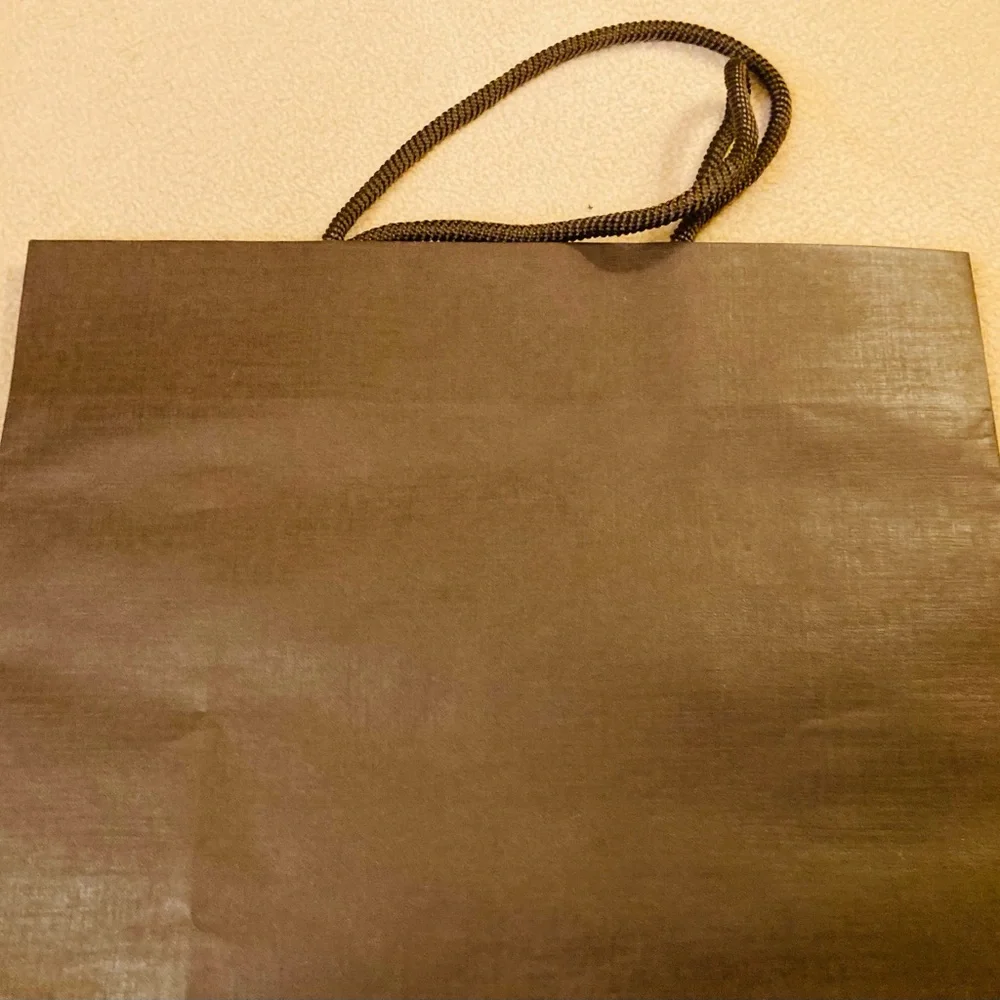 Louis Vuitton classic matte brown textured paper shopping bag, brown cord handle